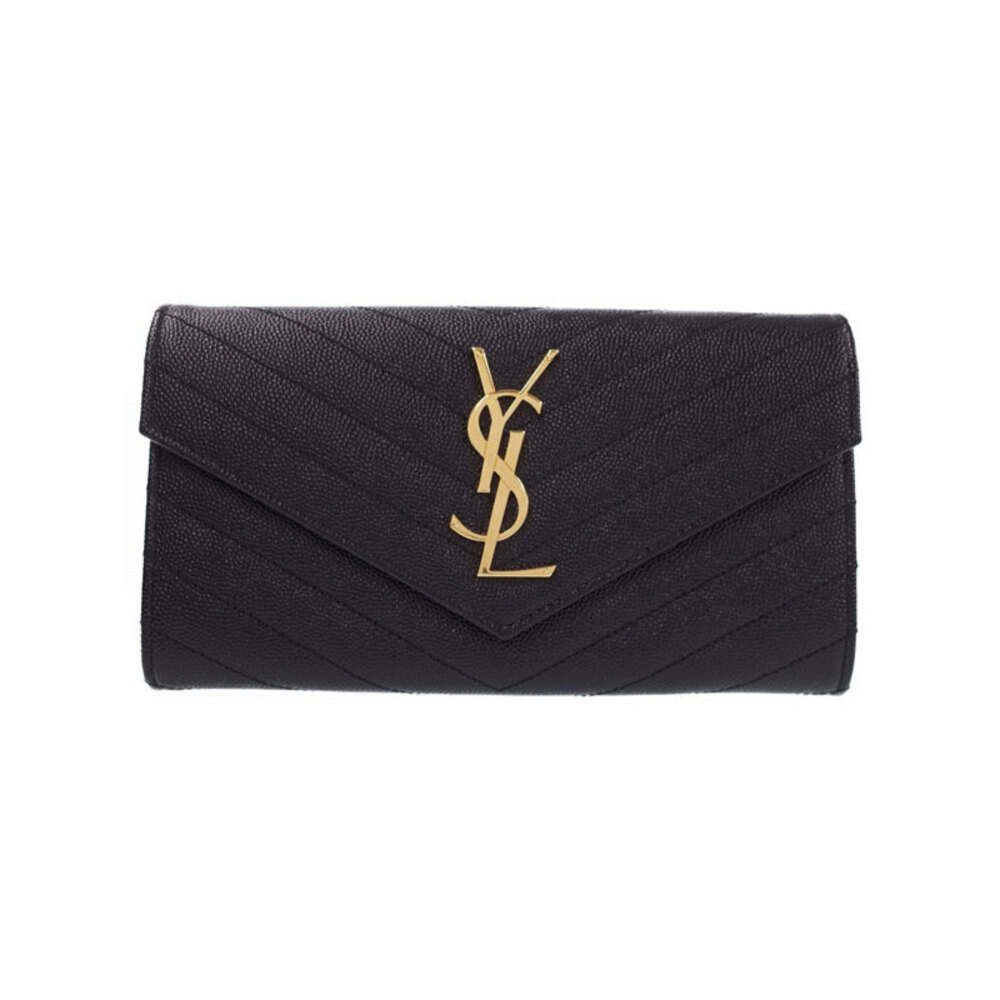 SAINT LAURENT Paris Monogram Flap Wallet Bi fold Long